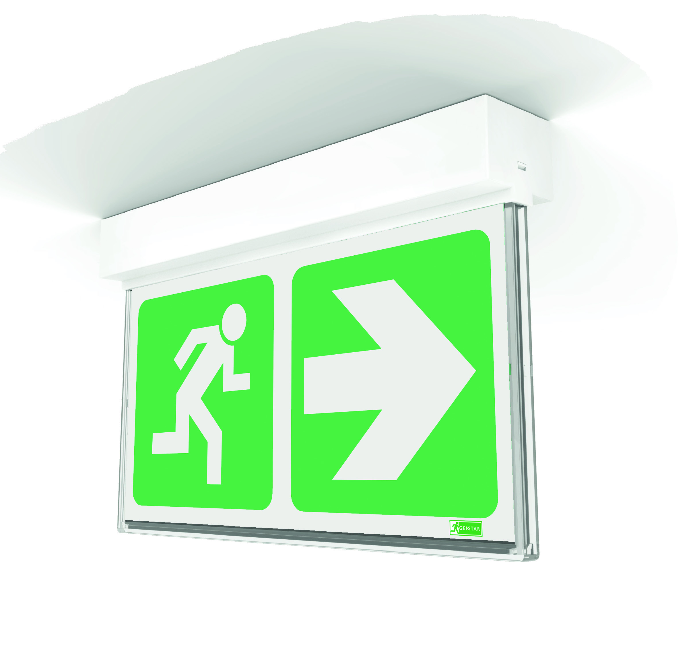 Trimblade Self-Test Exit Sign — Surface/Wall Mount